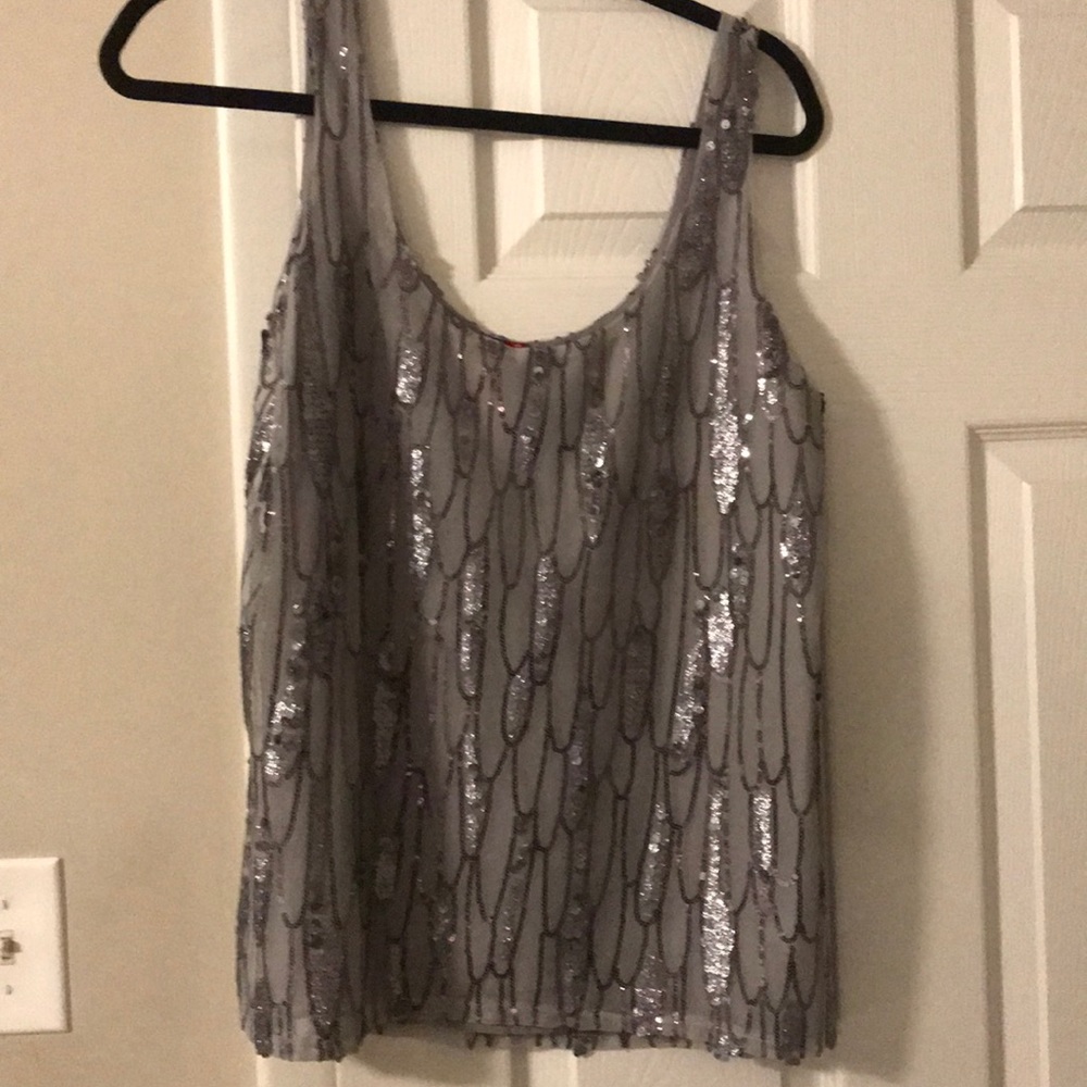 Saks fifth OFF fifth silver sequin dress top
